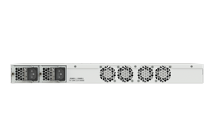 CCR1072-1G-8S+ vista posterior mostrando conectores y ventilación